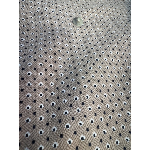 VTG Pierre Cardin Tan Geometric Print Cotton Button Down Shirt Men's Size Large - Picture 6 of 12